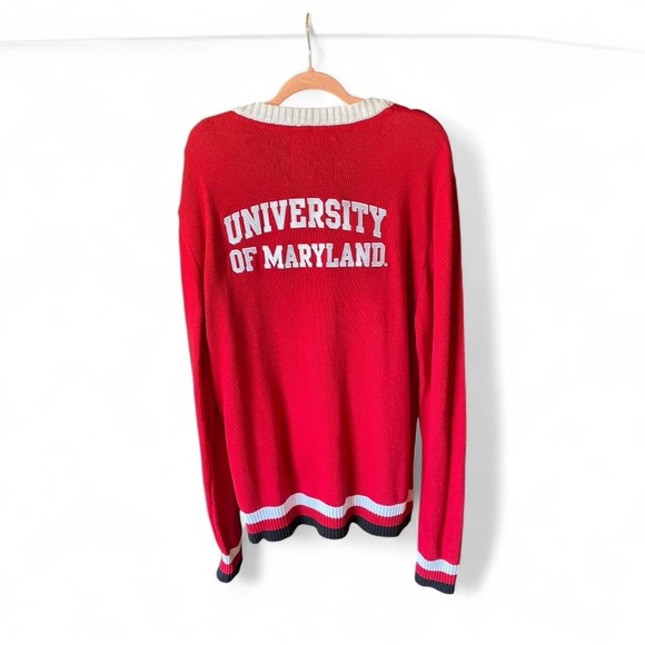 University of Maryland UMD Bruzer Red Button-Up Homecoming Terps Sweater NWT XXL - Picture 2 of 6